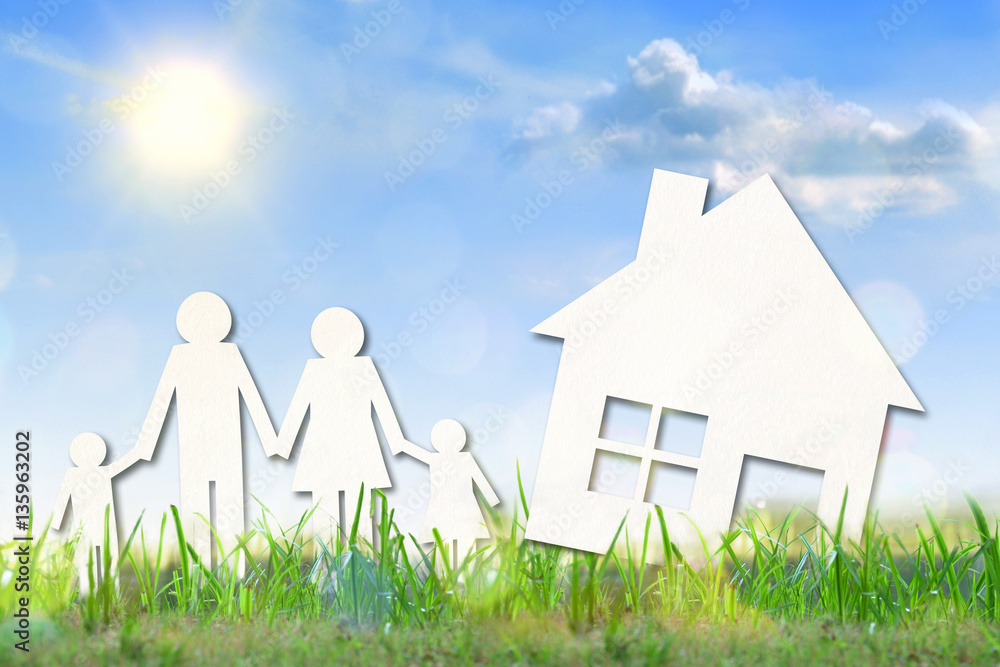 Home and family concept outside in the countryside Home and family concept outside in the countryside