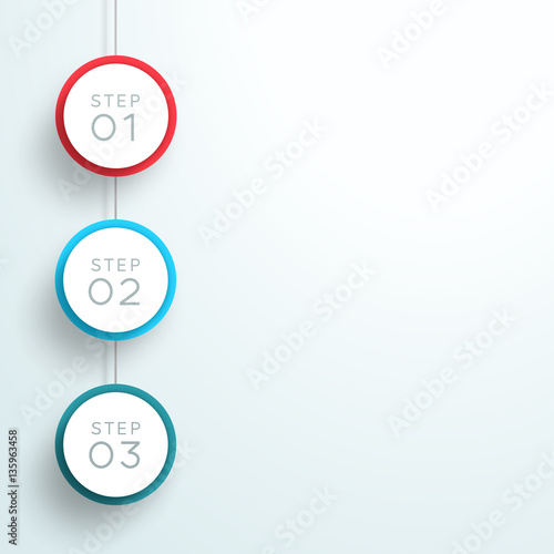 Infographic 3d Circle Steps 1 to 3 Hanging Signs Template B