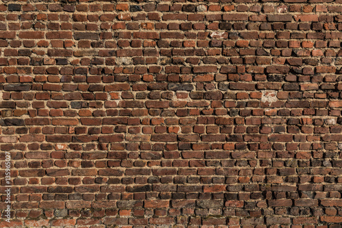 red old brick wall texture grunge background Landscape
