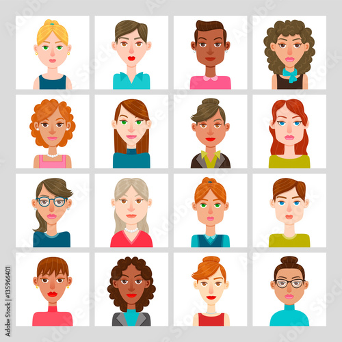 Women avatar set