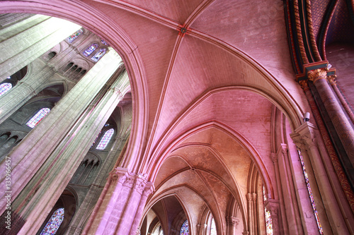 Bild auf Leinwand Ambulatory vaults of the cathedral Saint-Etienne de Bourges