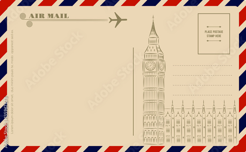 Vintage postcard with Big Ben