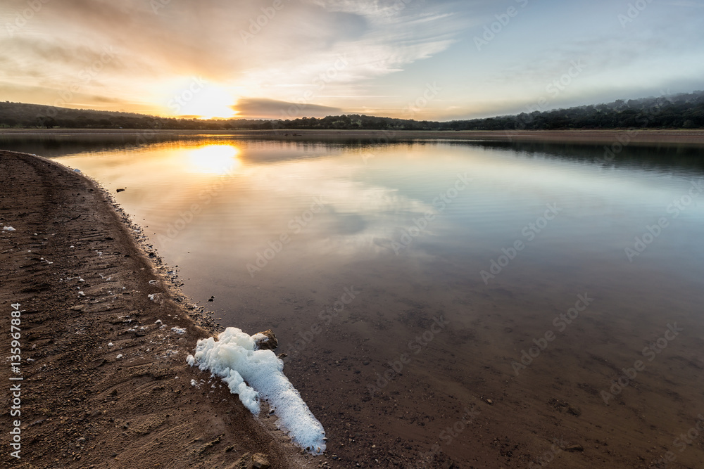 Sunrise in the Natural Park of Cornalvo. Extremadura. Spain. Sunrise in the Natural Park of Cornalvo. Extremadura. Spain.