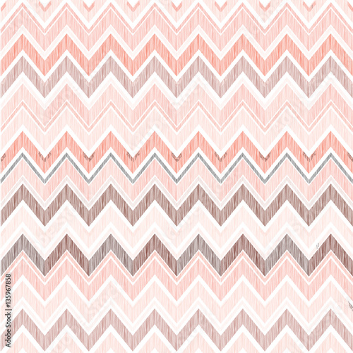 Abstract geometric pattern. Fabric doodle line ornament. Linear zig zag texture. Seamless ornamental zigzag background