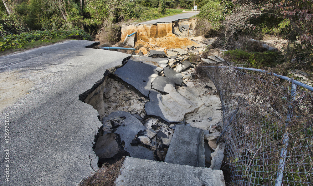 Obraz premium Damage after Hurricane Matthew