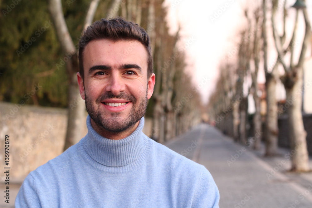 Portrait of A Young Man Smiling at the camera