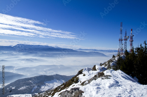 Beautiful mountain ways,mountain views,mountain landscapes,skylines and nature during winter season on a snowy day