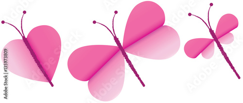 heart shaped pink butterfly collection