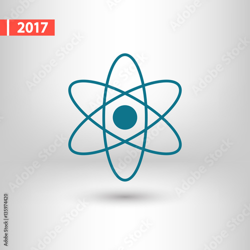 abstract physics science model icon, vector illustration. Flat d