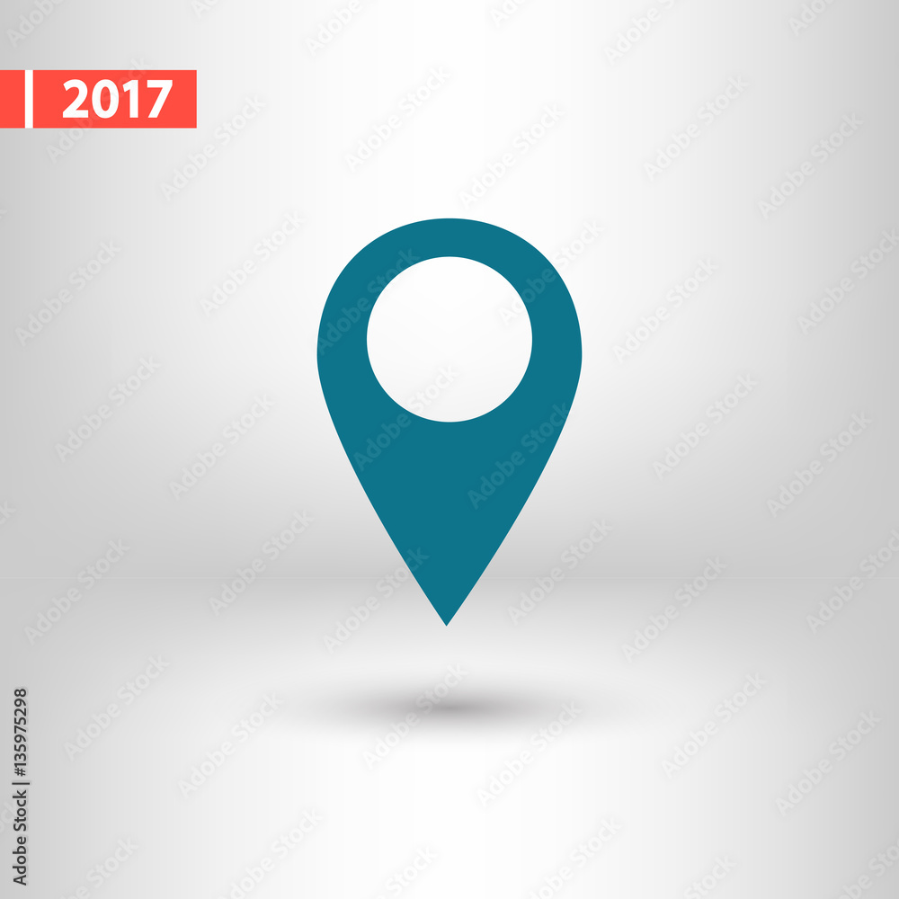 Map pointer flat icon, vector illustration. Flat design style Map pointer flat icon, vector illustration. Flat design style
