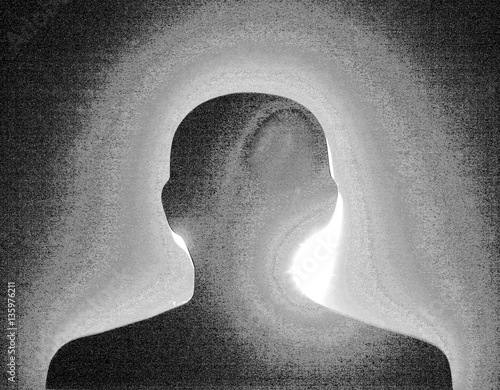 glowing silhouette of the head