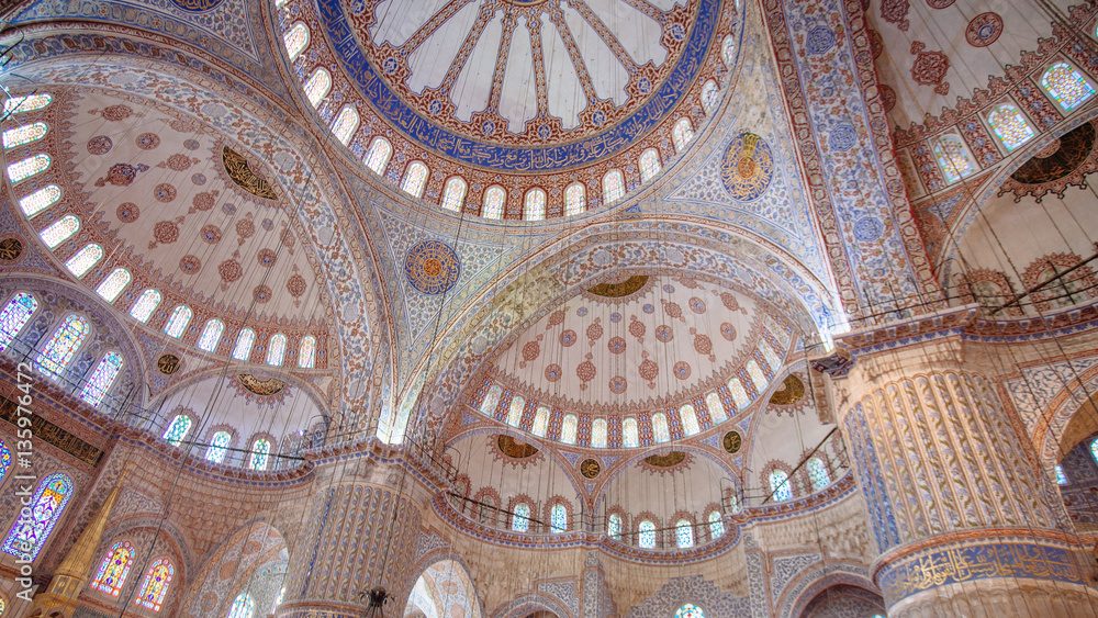 Interior View of the Blue Mosque (Sultan Ahmed Mosque), Istanbul