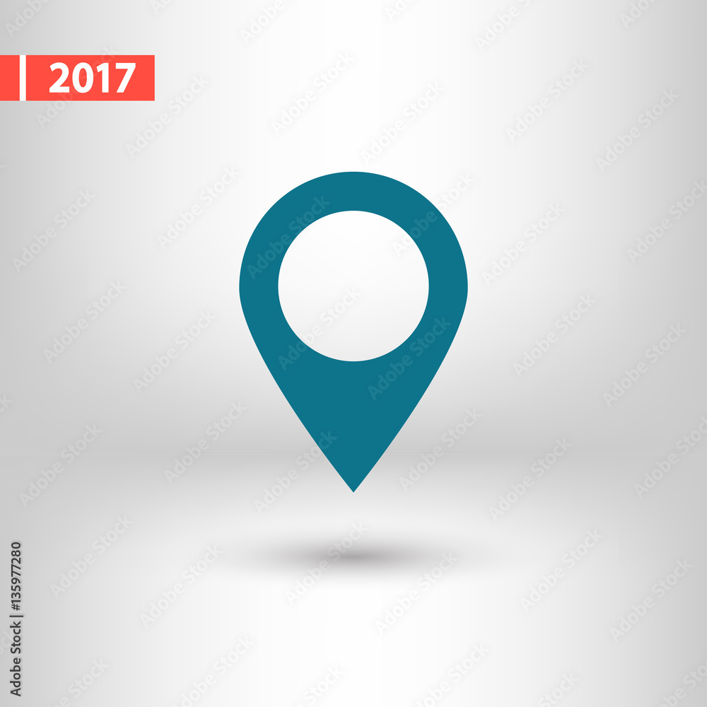 Map pointer flat icon, vector illustration. Flat design style Map pointer flat icon, vector illustration. Flat design style