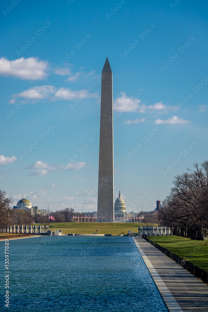 Washington Monument and reflection pool - Washington, D.C., USA