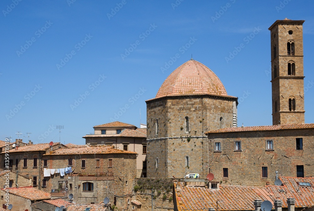 Historic town Voltera in the Tuscany, Italy