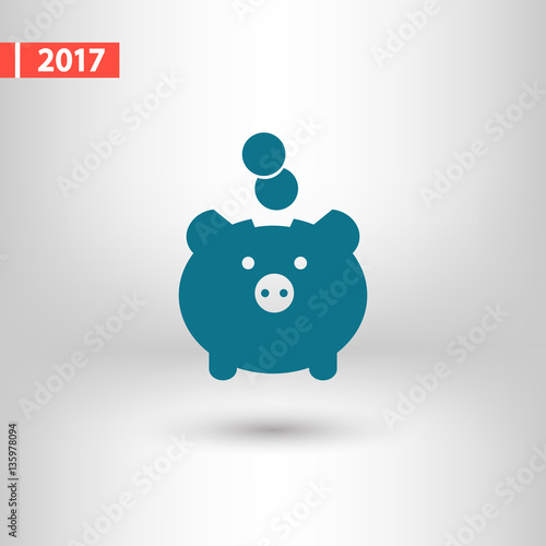 moneybox  icon, vector illustration. Flat design style