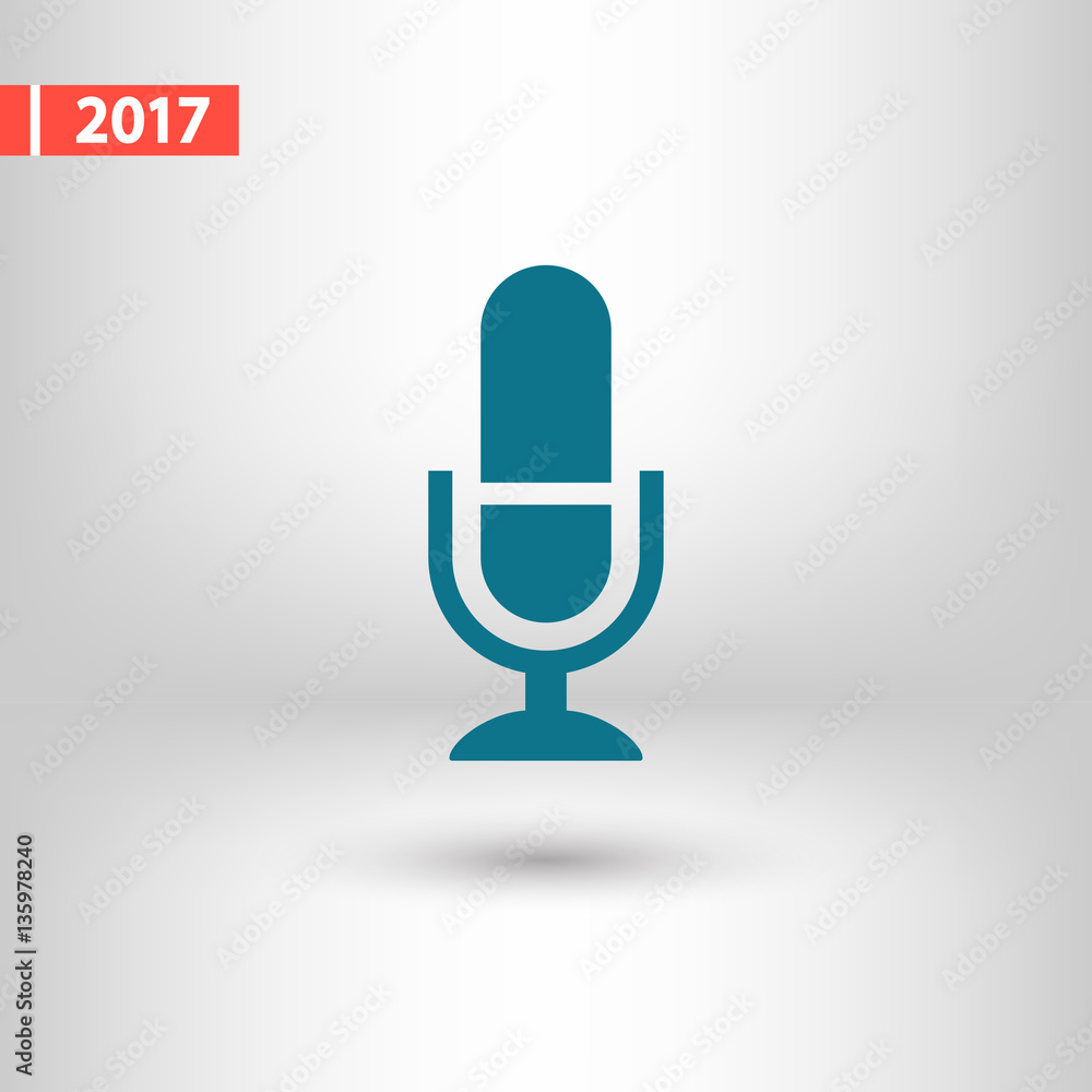 Microphone icon, vector illustration. Flat design style Microphone icon, vector illustration. Flat design style