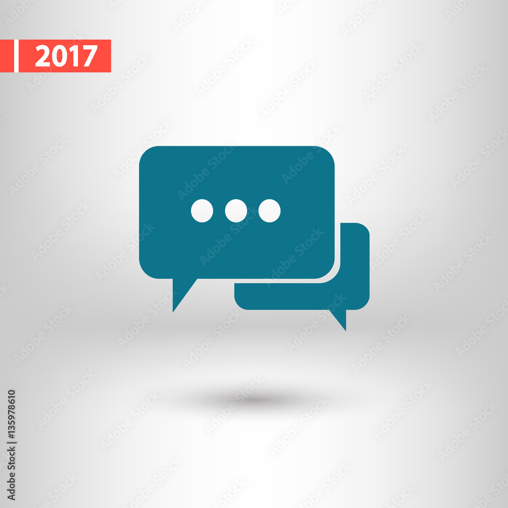Naklejka premium Speech bubbles icon. vector illustration with soft shadow on a g