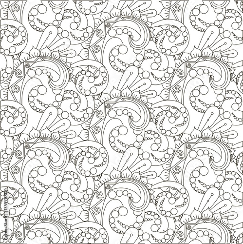 Seamless monochrome floral pattern stock vector illustration
