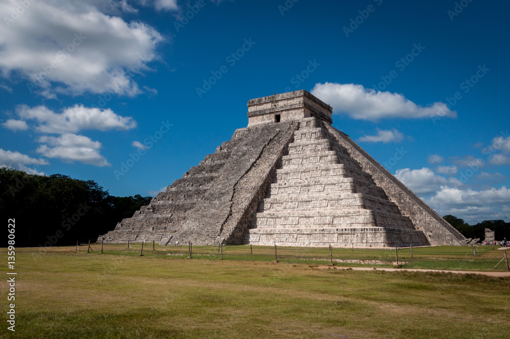 Pyramid of Chichen Itza, The Castillo Temple, Mexico