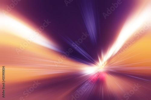 Abstract image of speed motion in tunnel.