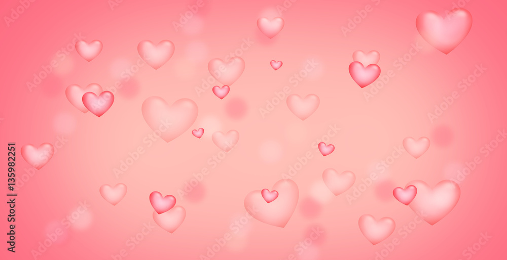 pink red hearts background