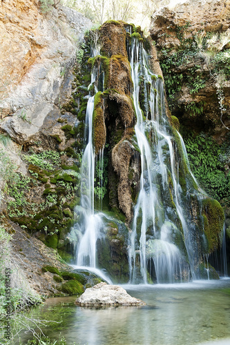 Waterfall in Bogarra, called Batan of Bogarra in the province of Albacete, Spain. photo
