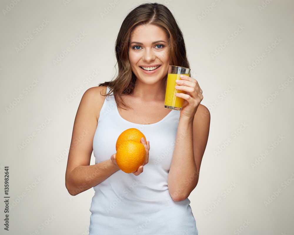 healthy lifestyle portrait of smiling sporty woman holding vitam healthy lifestyle portrait of smiling sporty woman holding vitam