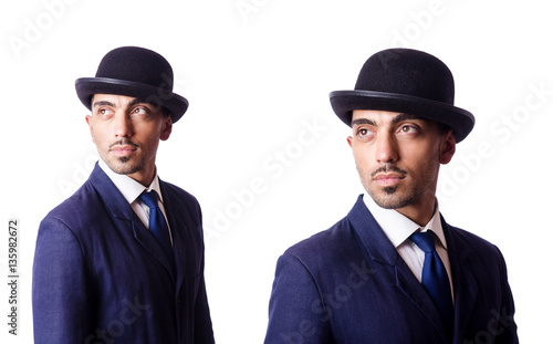 Businessman in old style hat