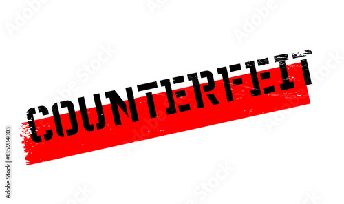 Counterfeit rubber stamp. Grunge design with dust scratches. Effects can be easily removed for a clean, crisp look. Color is easily changed.