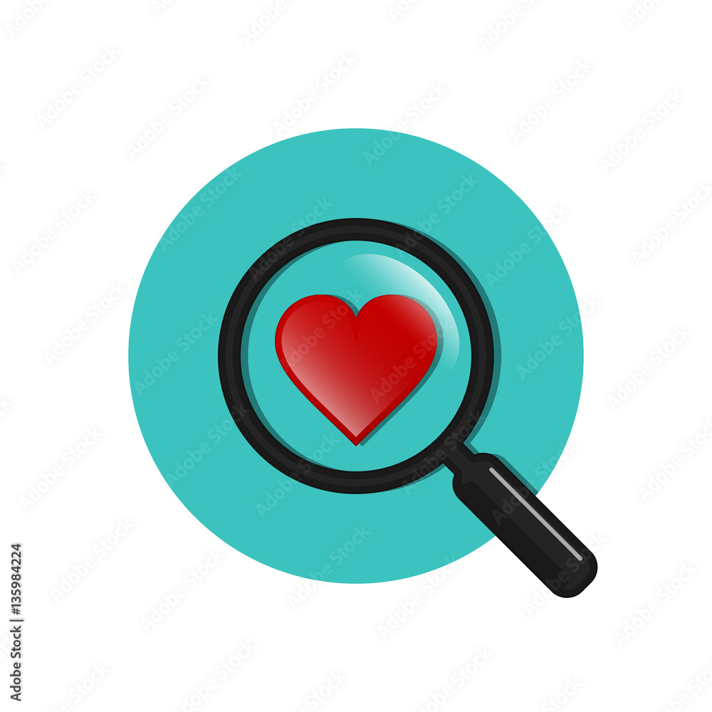 Search heart and love icon, vector. Search heart and love icon, vector.