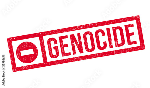 Genocide rubber stamp. Grunge design with dust scratches. Effects can be easily removed for a clean, crisp look. Color is easily changed.