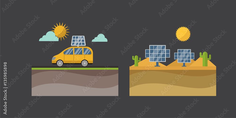Sun solar energy power electricity technology vector. Sun solar energy power electricity technology vector.