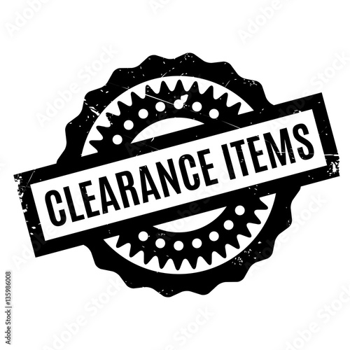 Clearance Items rubber stamp. Grunge design with dust scratches. Effects can be easily removed for a clean, crisp look. Color is easily changed.