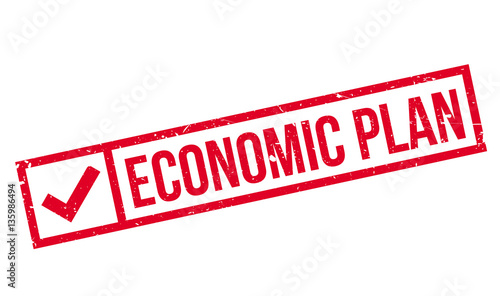 Economic Plan rubber stamp. Grunge design with dust scratches. Effects can be easily removed for a clean, crisp look. Color is easily changed.