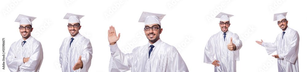 Young male student isolated on white Young male student isolated on white