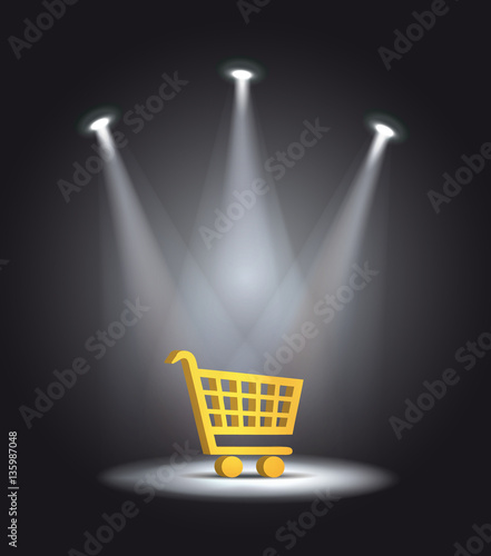 reflector light shopping cart vector