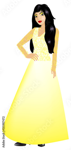 AsianWomanYellow Gown
