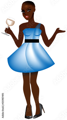 BlackWomanLtBlueDress
