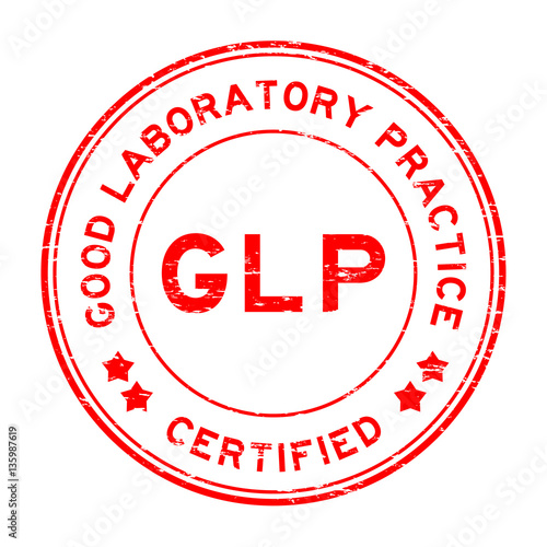 Grunge red GLP (Good Laboratory Practice) certified round rubber