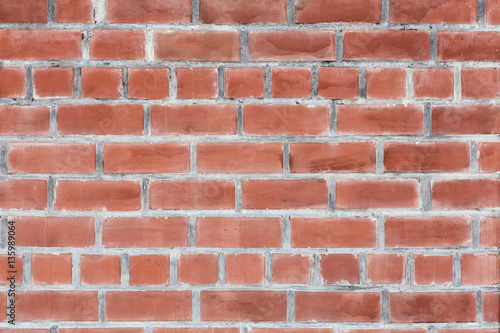 Background of brick wall texture, red colored