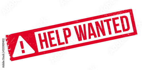 Help Wanted rubber stamp. Grunge design with dust scratches. Effects can be easily removed for a clean, crisp look. Color is easily changed.