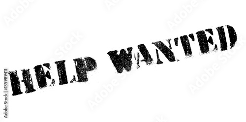 Help Wanted rubber stamp. Grunge design with dust scratches. Effects can be easily removed for a clean, crisp look. Color is easily changed.
