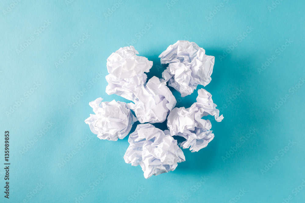 Crumpled paper balls Crumpled paper balls
