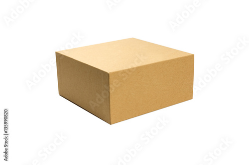 isolated cardboard box on white background © zhu difeng
