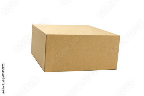 isolated cardboard box on white background © zhu difeng