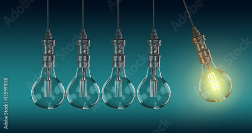 Light bulb lamps. 3D rendering