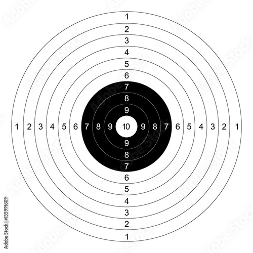 gun shooting paper targets vector with white background