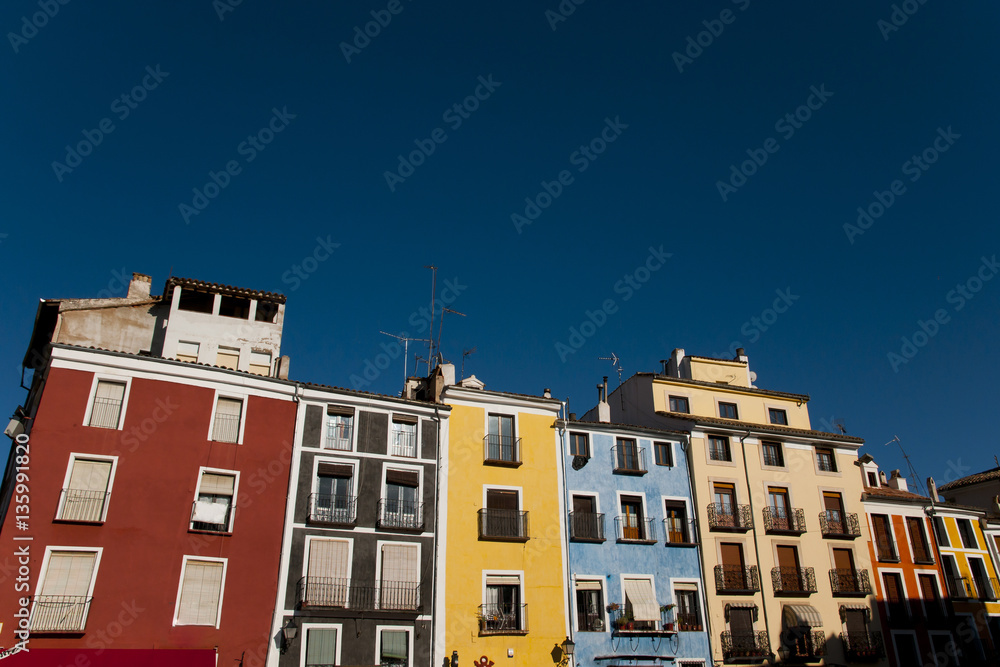 Colorful Buildings in Main Square - Cuenca - Spain
