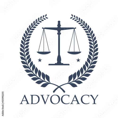 Advocacy legal center vector icon justice scales